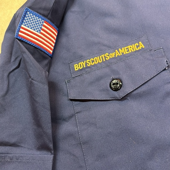Boy Scouts of America Shortsleeved Blue Shirt Uniform Cotton Blend Youth 2XL New - Picture 4 of 5